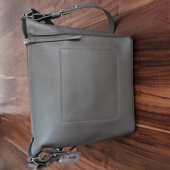 All Saints Kita Leather Stormy Grey Double Strap Crossbody Bag Nwt ❤️ - Picture 8 of 12